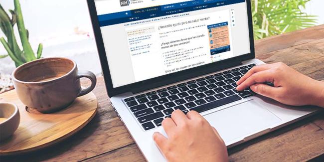 Captura de pantalla del sitio web Mi salud mental