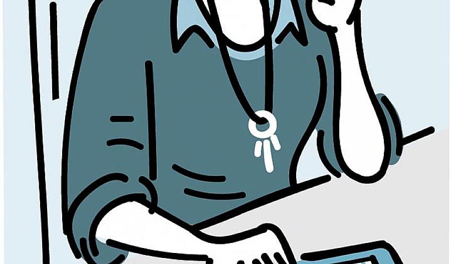 Ilustración de una mujer mirando su calendario y hablando por teléfono.