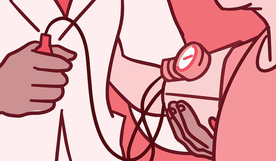 Ilustración de un doctor tomándole la presión arterial a un paciente.